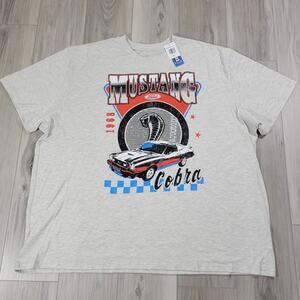 Ford Mustang T-Shirt Men's 5XL Beige Heather Cobra New